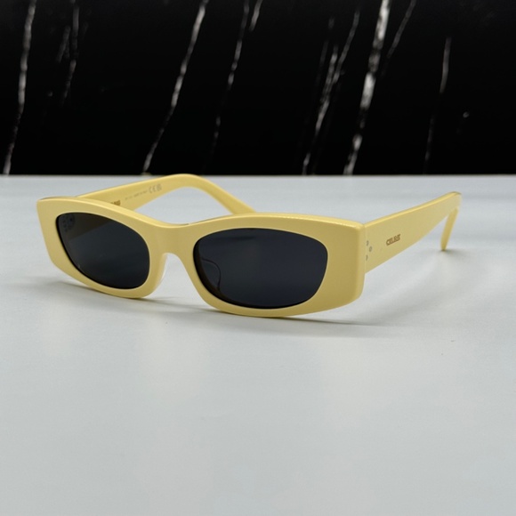 NEW CL40245U 39A CELINE YELLOW GREY SQUARE WOMEN CELINE SUNGLASSES - Picture 5 of 11